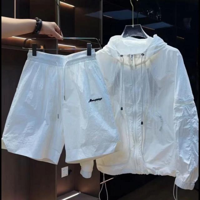 種類11：3XL/C：黒ジャケット単品 メンズ 服 シンプル ファッション オシャレ 大人 かっこいい 大きいサイズ ストリート 紳士服 薄型 カジュアル スーツ 夏 アウトドア 通気性 フード 日焼け防