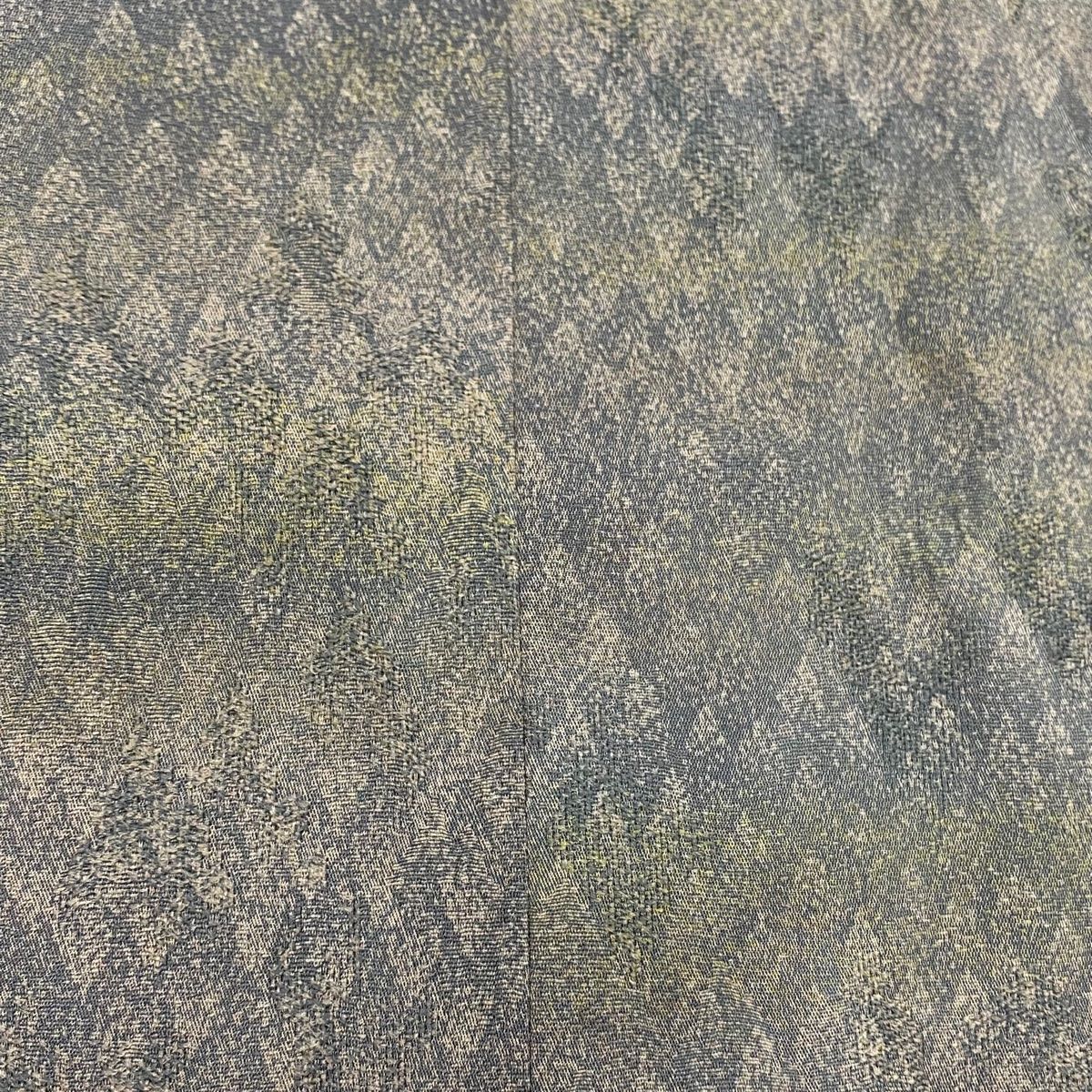 道行 身丈100cm 裄丈64cm M 和装コート 角衿 樹木 灰緑 正絹 美品 名品  