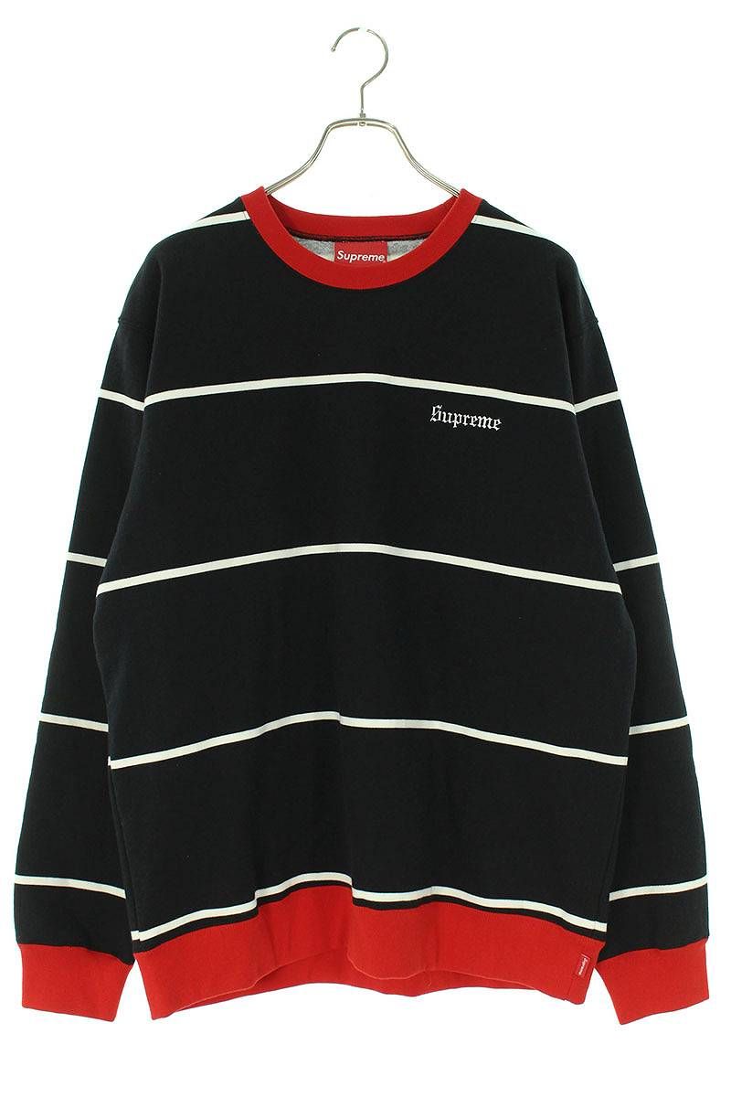 シュプリーム 17AW Striped Crewneck ストライプクルーネック