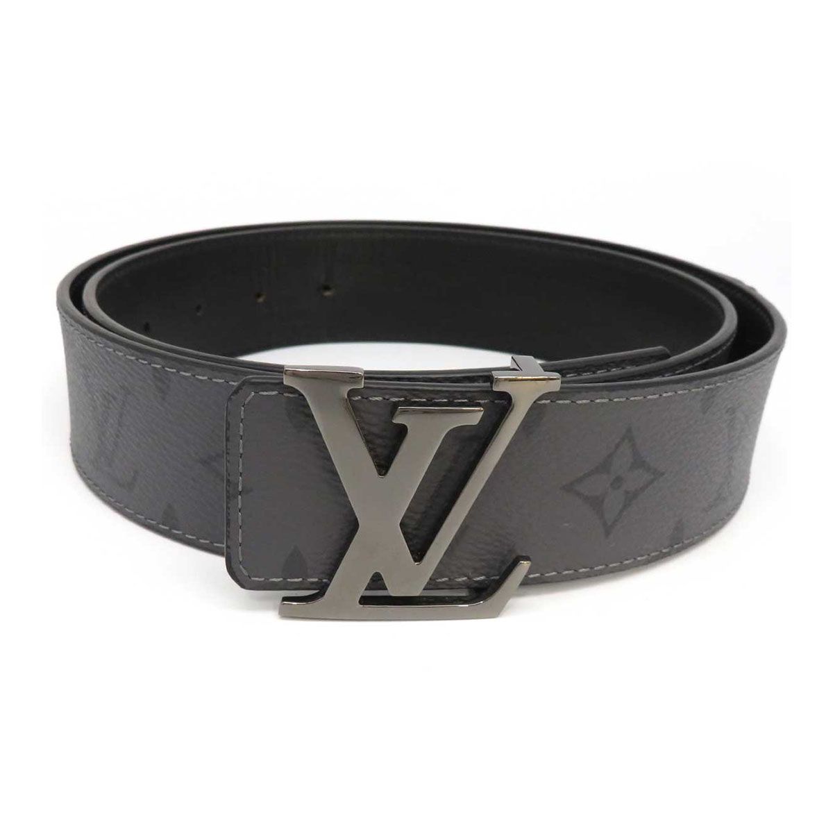 ルイヴィトン LV イニシャル 40MM リバーシブル レザーベルト モノグラム エクリプス M0285 メタル レザー ユニセックス グレー ブラック LOUIS VUITTON【中古】 【アパレル・小物】