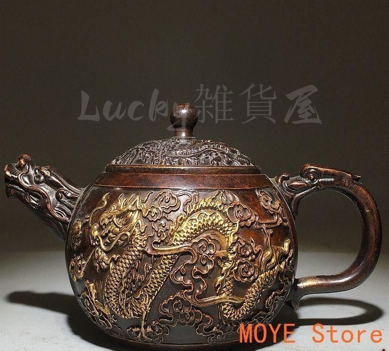 十二支龍頭茶壺 龍鳳壺 銅壺徳利 茶道具 煎茶器 装飾品 工芸品 美術品 置物 龍鳳徳利 急須 煎茶道具 工芸品 美術品 置物 十二支龍頭茶壺