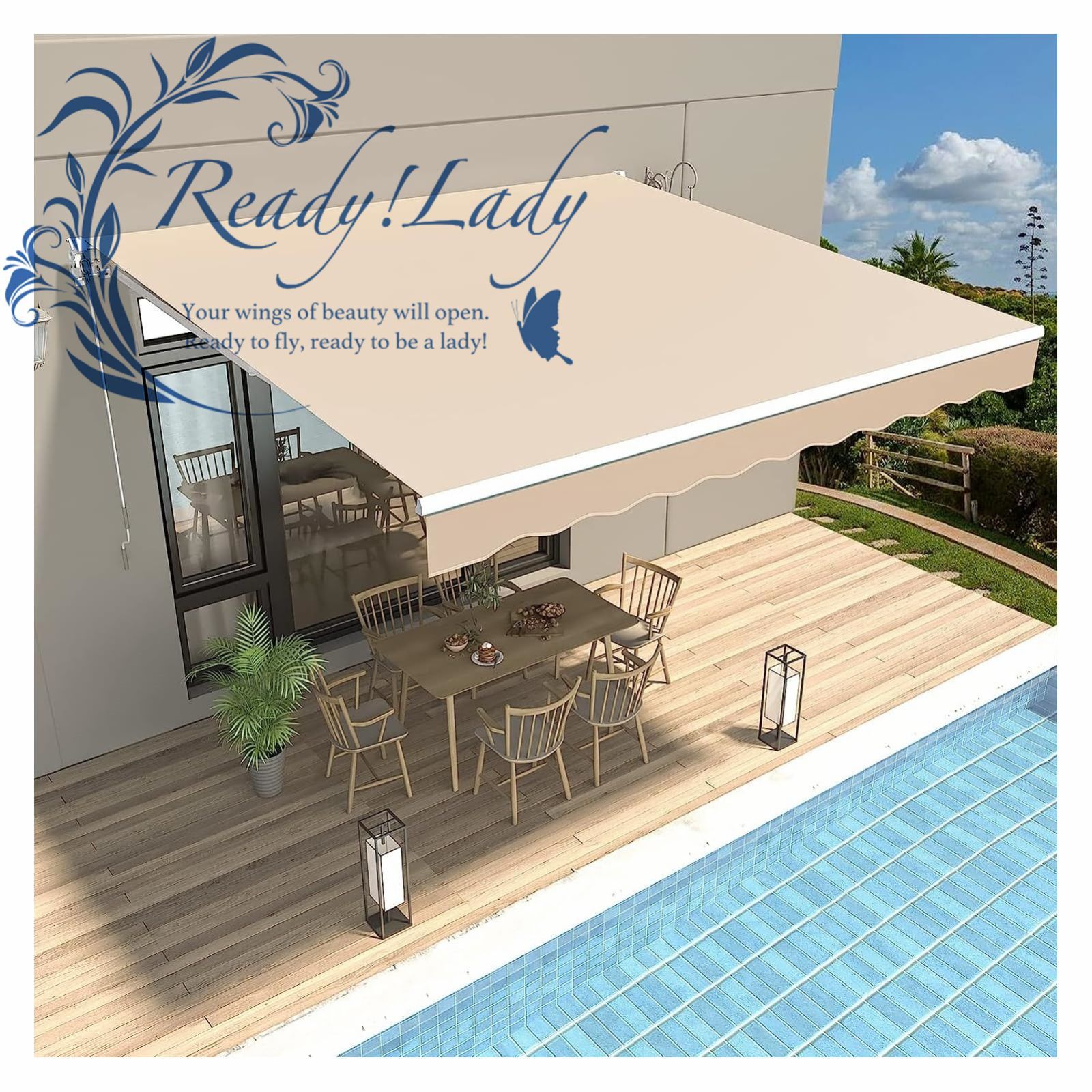 ベランダ テント オーニングテント シェード サンシェード ベランダテント 日除け 雨よけ オーニングテント 紫外線 撥水 UVカット クールサマーオーニング オーニング 巻き上げ 日除け シェード 屋外 オーニングシェード