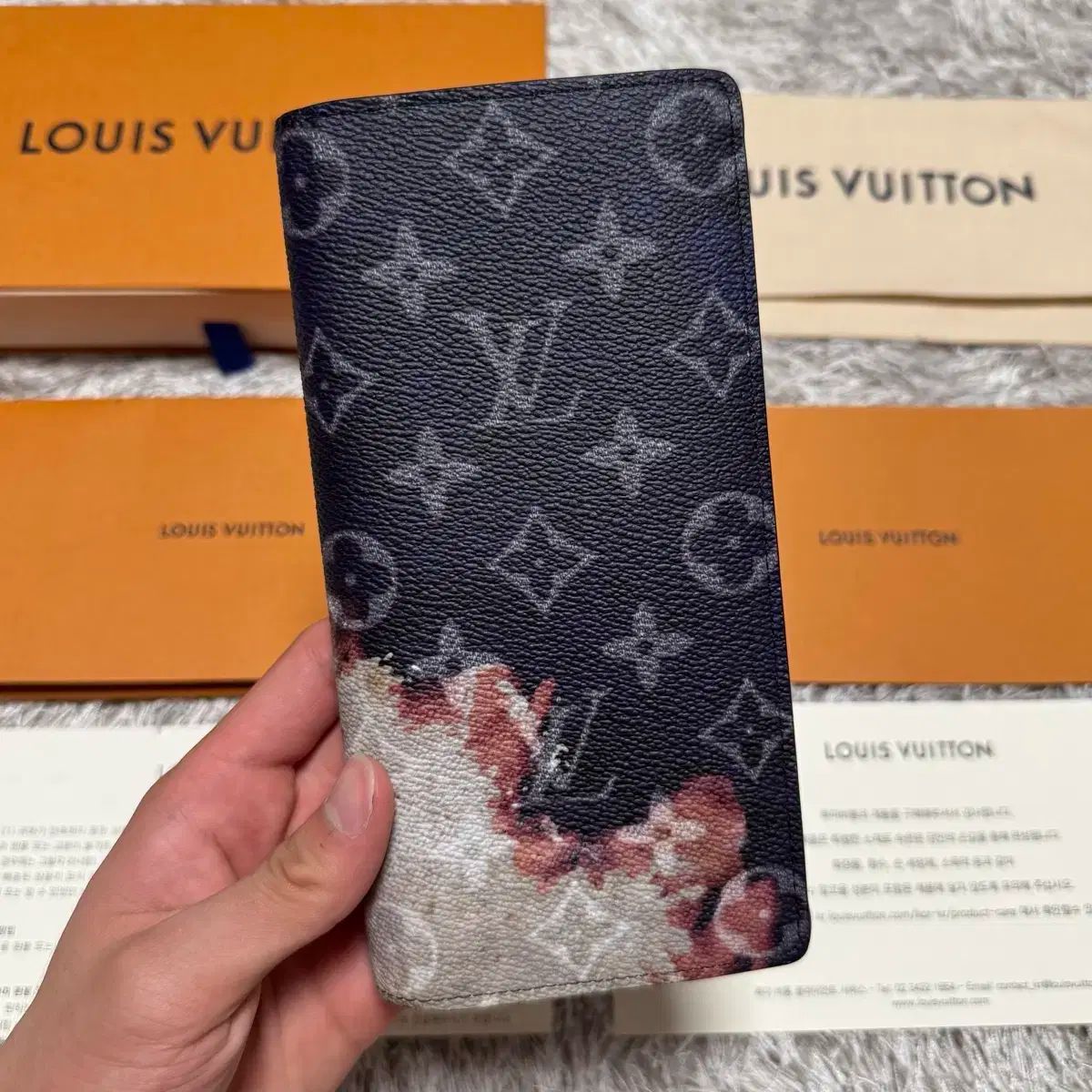 OS Louis Vuitton ルイヴィトン エクリプス 焚き火 ブラザ ウォレット 長財布
