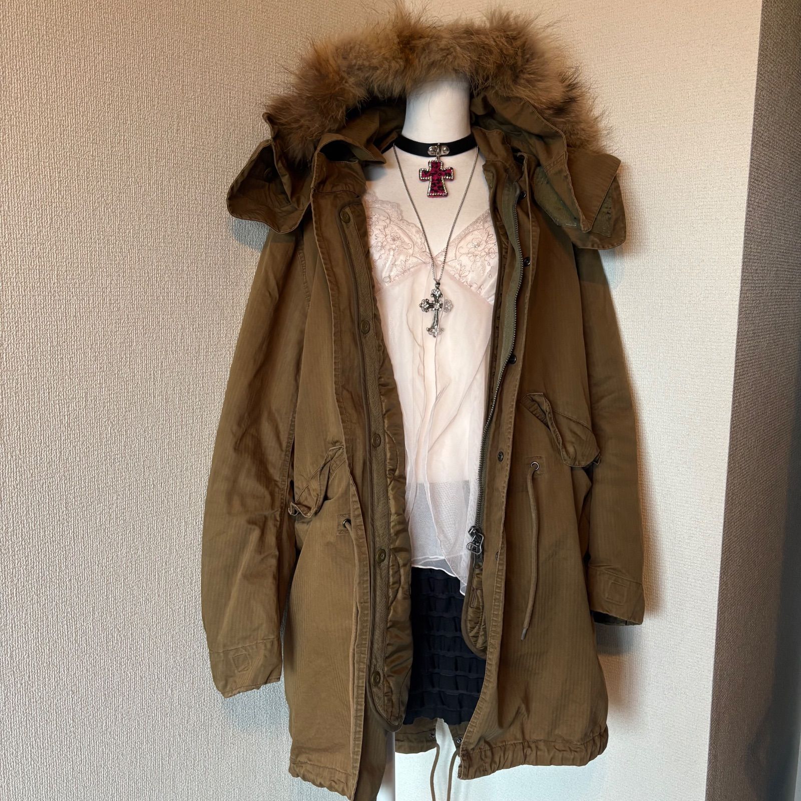 00s archive フェアリーグランジ モッズコート ファー　カーゴ y2k 00s archive フェアリーグランジ モッズコート ファー カーゴ y2k