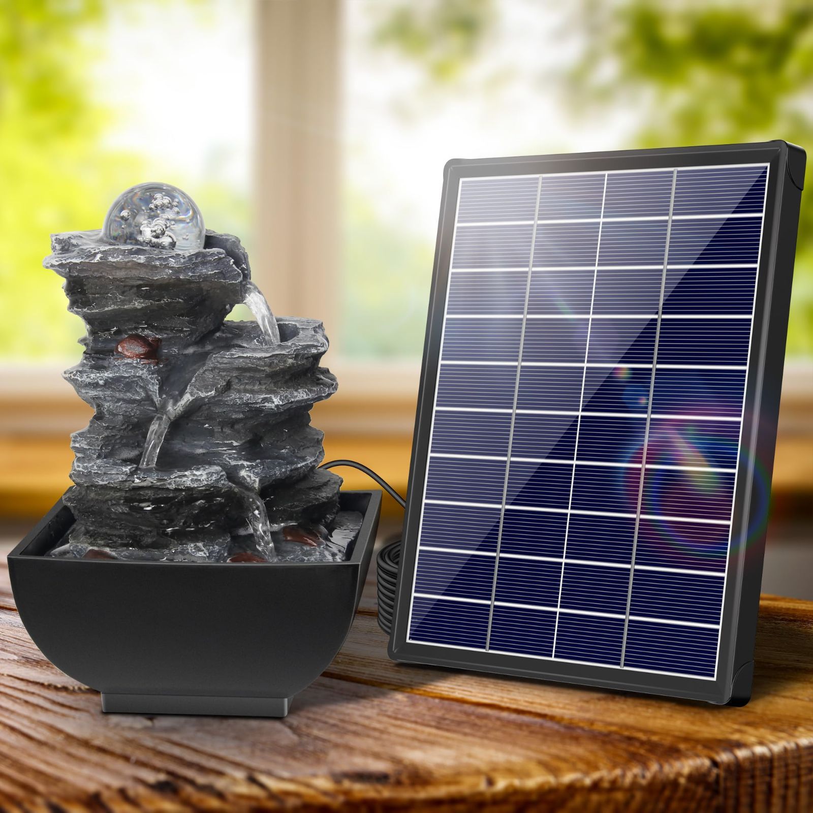 NFESOLAR ソーラー 噴水 インテリア 卓上用