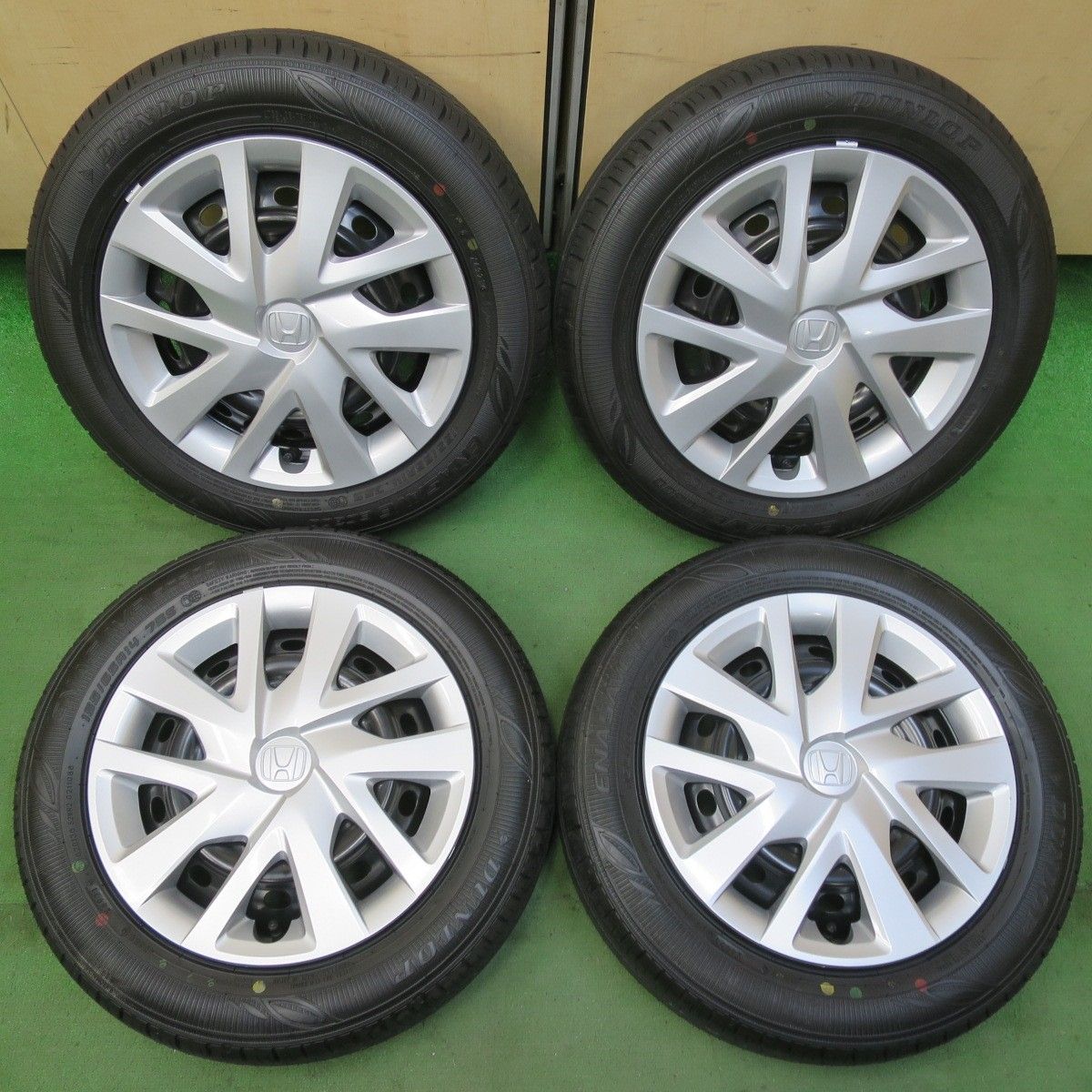 新車外し 21年 ホンダ JF N-BOX 純正 スチール 155 65R14 ダンロップ エナセーブ EC300 14インチ Nボックス NBOX PCD100 4H 5100608イノ