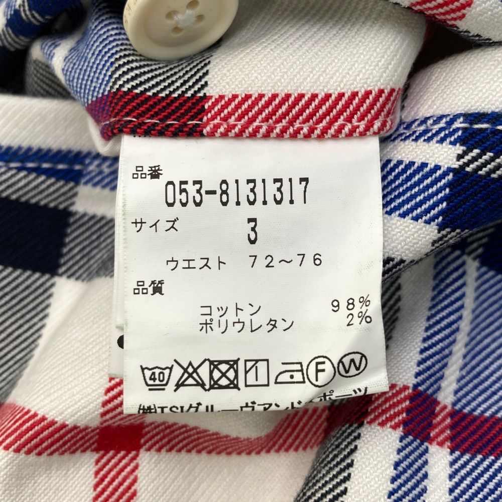 サイズ：3 PEARLY GATES パーリーゲイツ ストレッチパンツ チェック柄