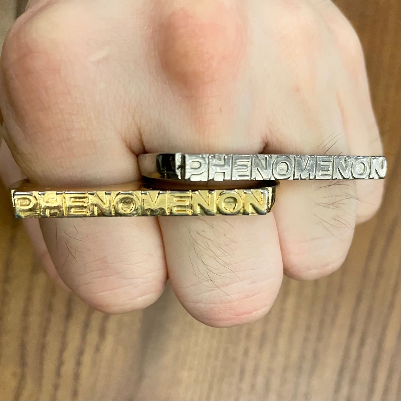 ☆新古品☆ PHENOMENON ロゴ入り二連リング シルバー Fサイズ - メルカリ