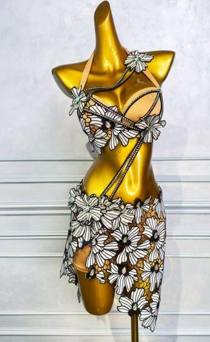 花柄ベリーダンスセットアップ 3点セット ブラ スカート オーダーメイド 花柄ベリーダンスセットアップ 3点セット ブラ スカート