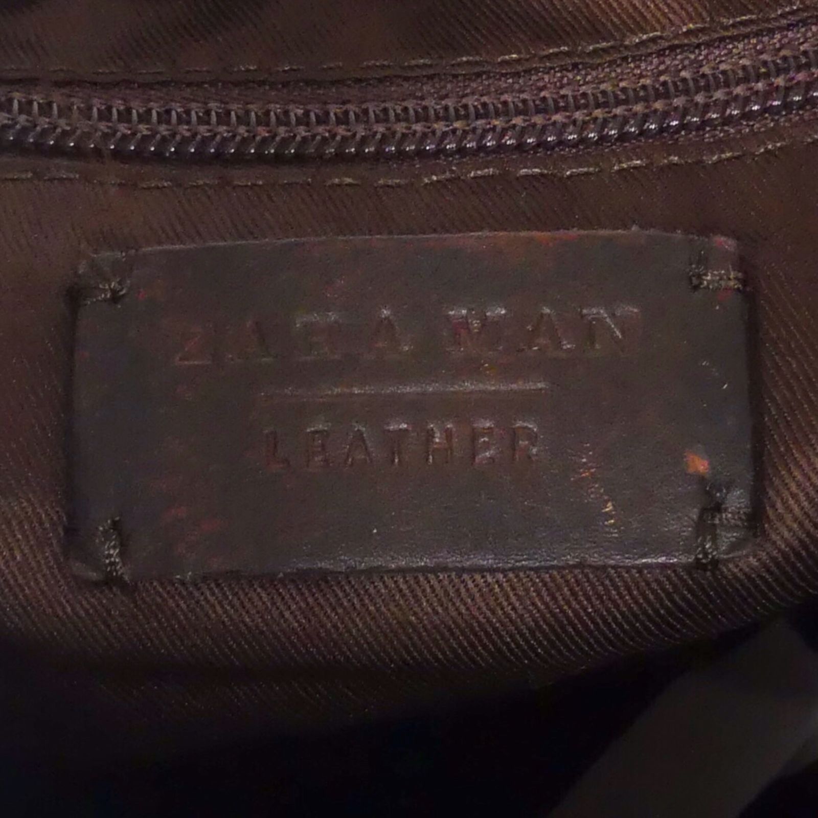 ZARA MAN ザラマン リュック 大容量 メンズ 本革 レザー 編み込み 茶