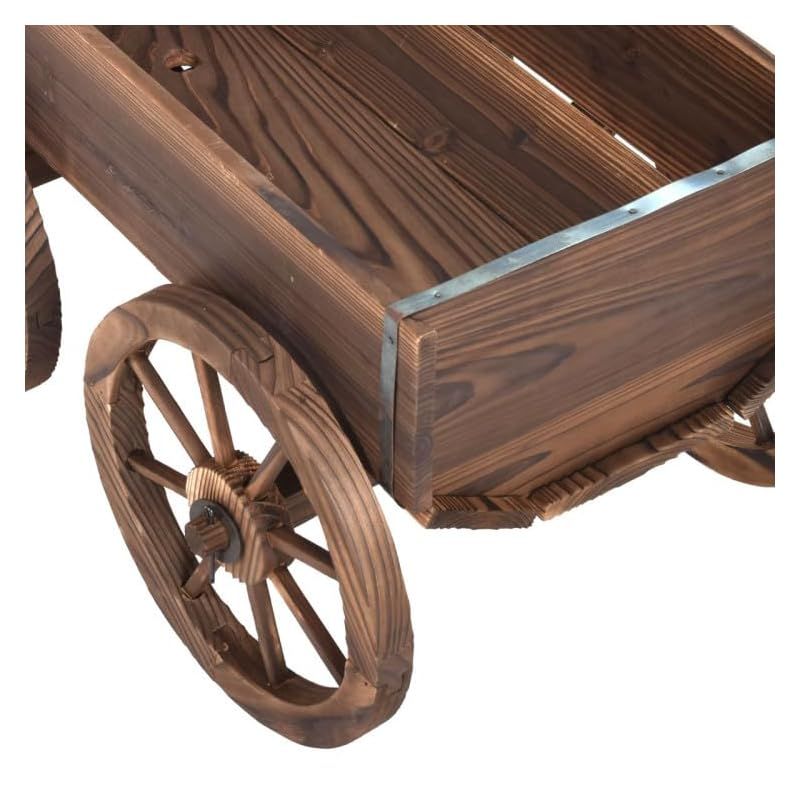 TANGKULA 馬車プランター 植木鉢 鉢 プランター 可移動 花台 鉢植え