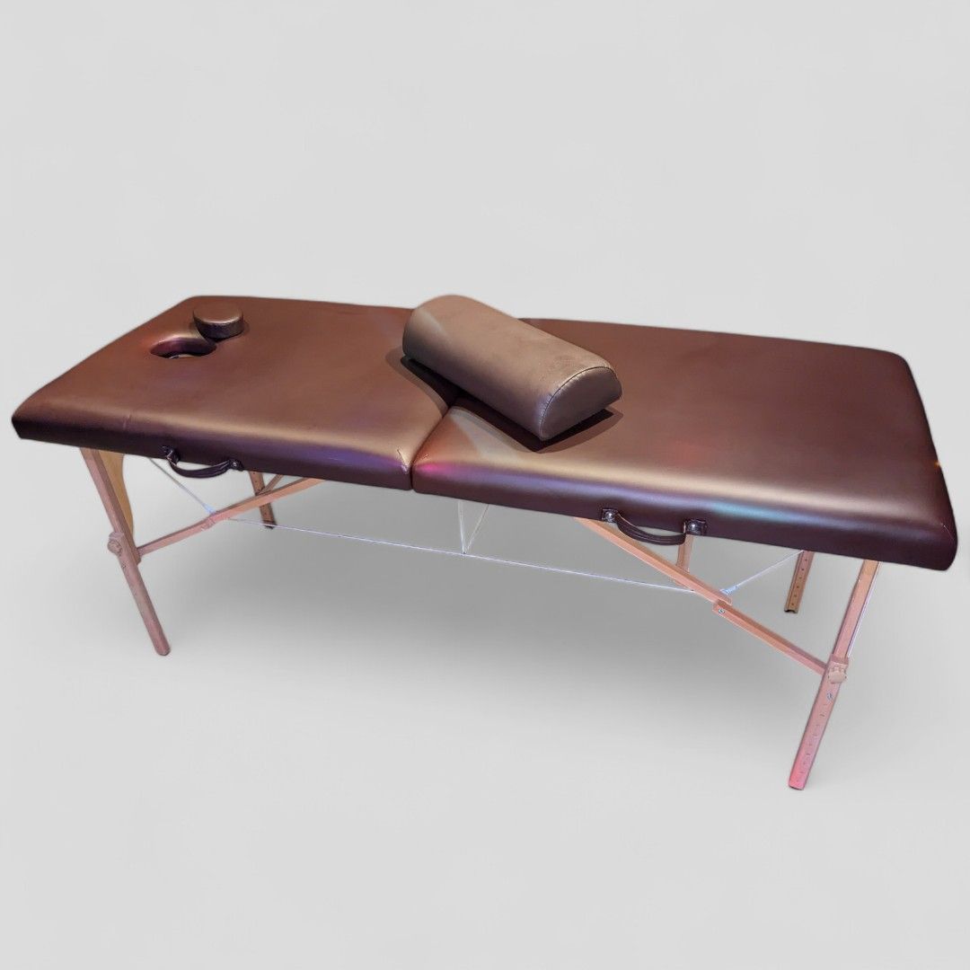 7ビューティー 折りたたみマッサージテーブル※ブラウン 折りたたみ式