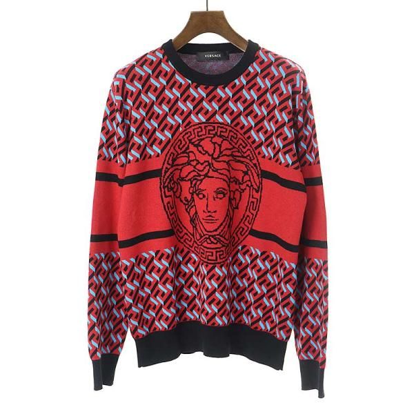 新品タグ付き未使用 ヴェルサーチ ラ グレカ メドゥーサ ニット セーター 長袖 VERSACEヴェルサーチラグレカメドゥーサジャカードニットセーター