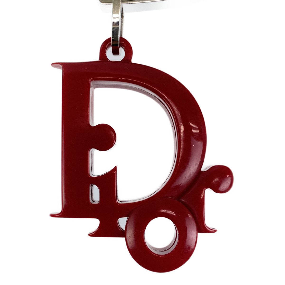 Dior ディオール レッド 赤 シルバー金具 メタル キーホルダー