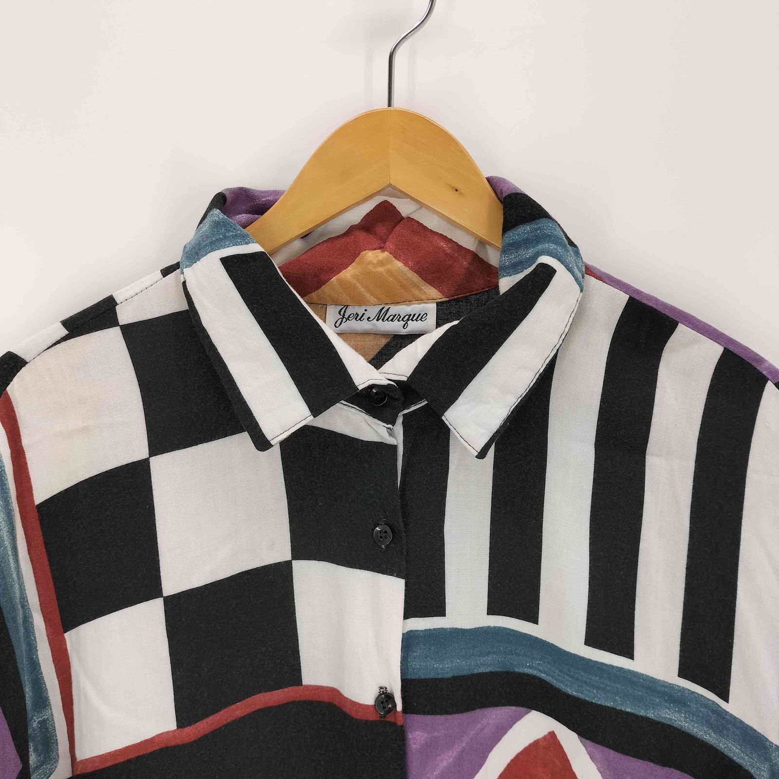 ユーズドフルギ USED古着 総柄 S/S ビッグシャツ レディース