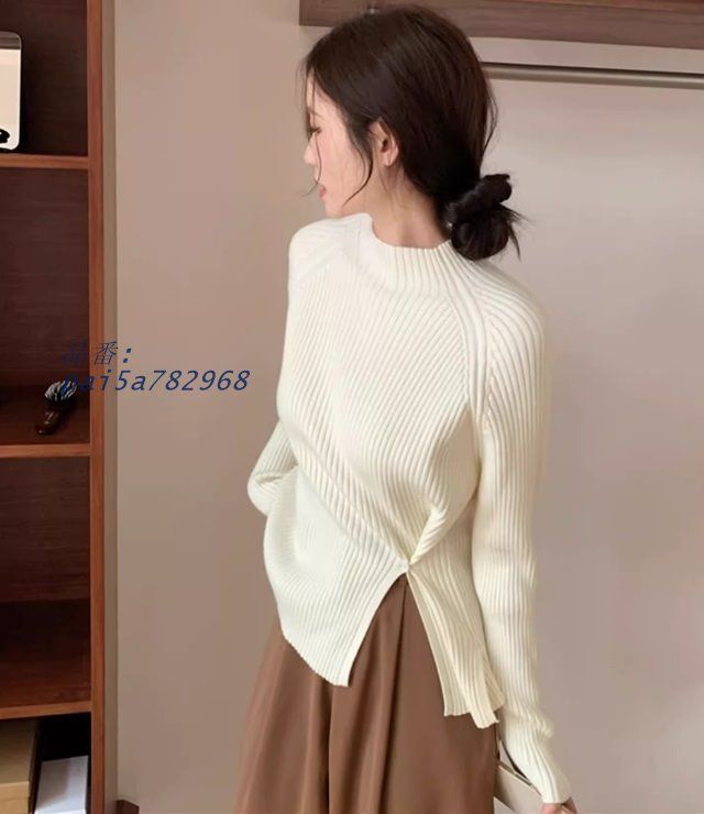  ニットセーター レディース 長袖 おしゃれ 大きいサイズ アシメ ハイネック トップス ニット pai 5 a 782968 ノースリーブ ニット セーター