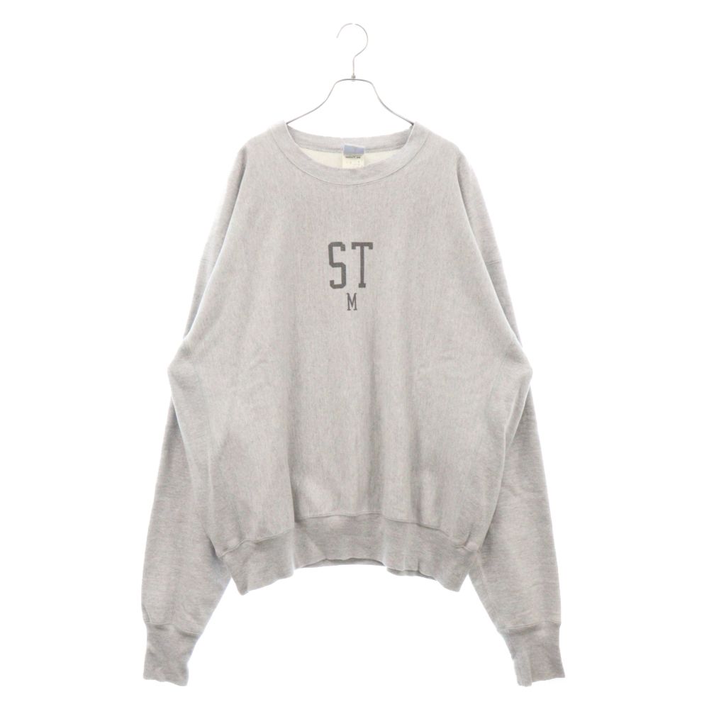 SAINT MICHAEL (セントマイケル) Crew Sweat STM SM-A22-0000-018 セントマイケル STMクルースウェット クルーネック トレーナー ダメージ・ヴィンテージ加工 グレー