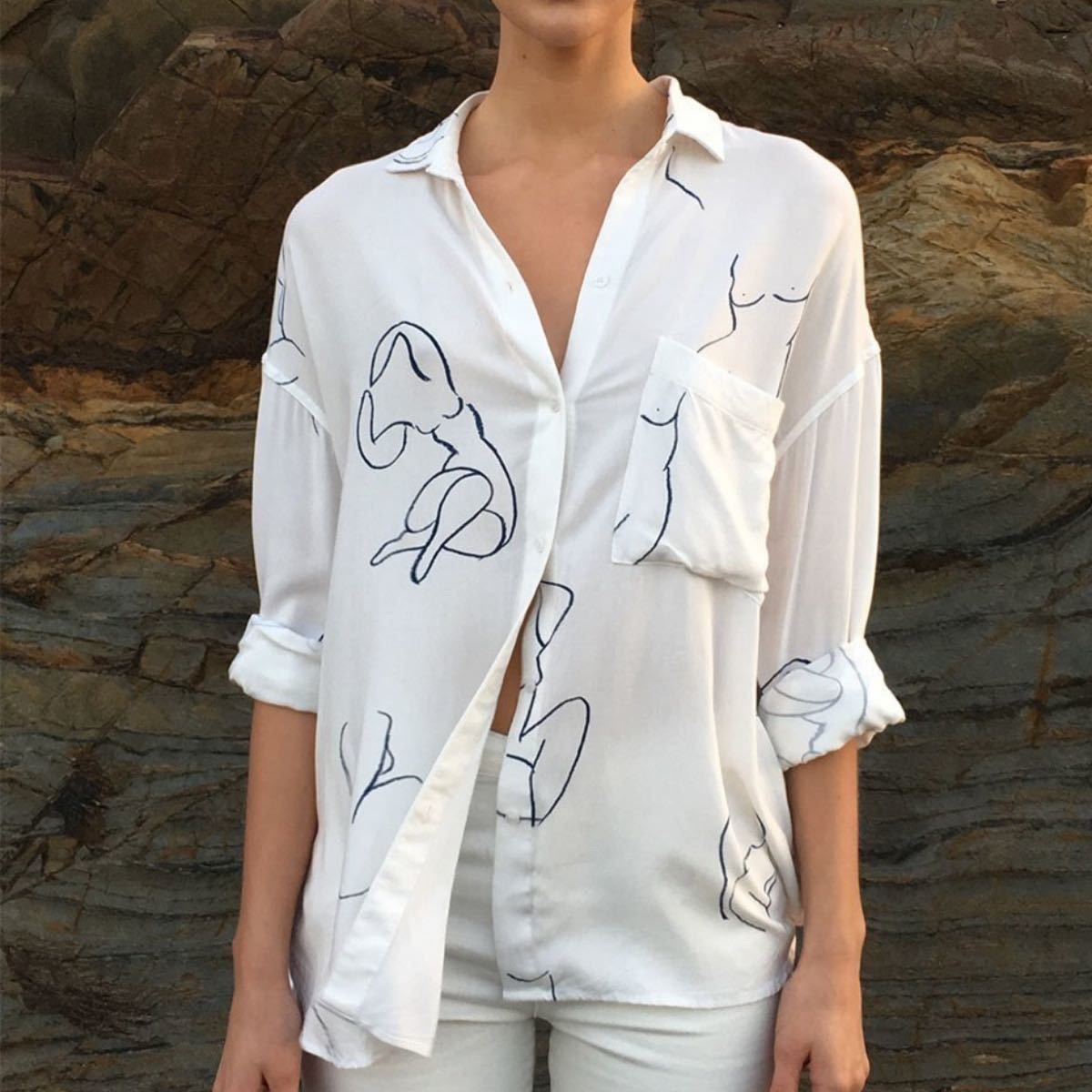 paloma wool パロマウール nude figures 19SS プリントシャツ PWE031
