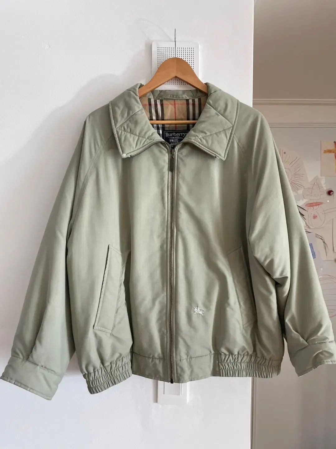 90s BURBERRY(バーバリー ) ノバチェック 裏地 パデッド ブルゾン ジャケット ジップアップ