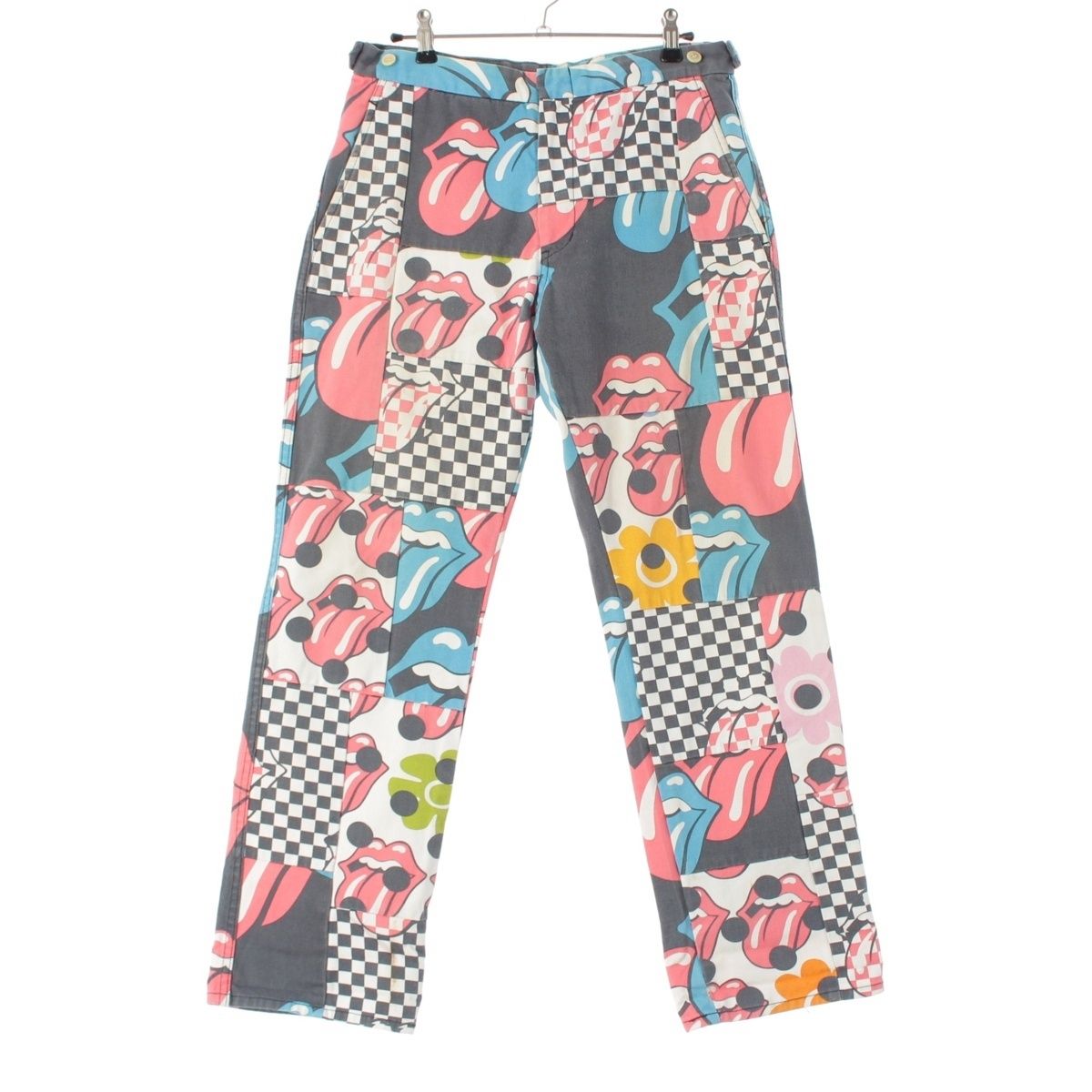 コムデギャルソンオムプリュス AD2005 06SS コットン ローリングストーンズ リップ-タン パンツ ボトムス PQ-P048 マルチ SS