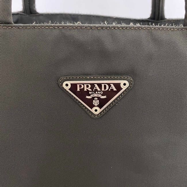 プラダ ハンドバッグ ダークブラウン テスート 美品 ナイロン  PRADA