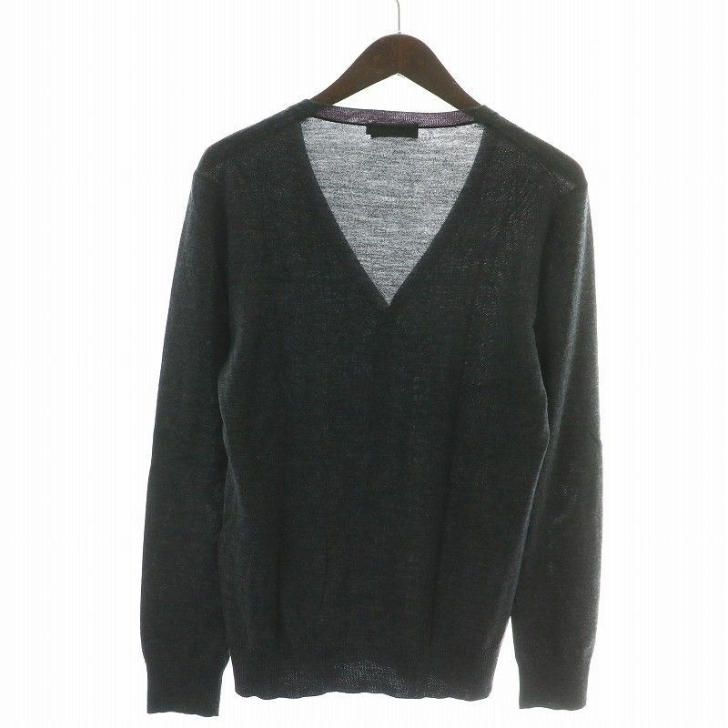 【希少・ポワン袖】バーバリーブラックレーベル ダブルニットカーディガン　ロゴ BURBERRY BLACK LABEL バーバリーブラックレーベル D1N22-821-04