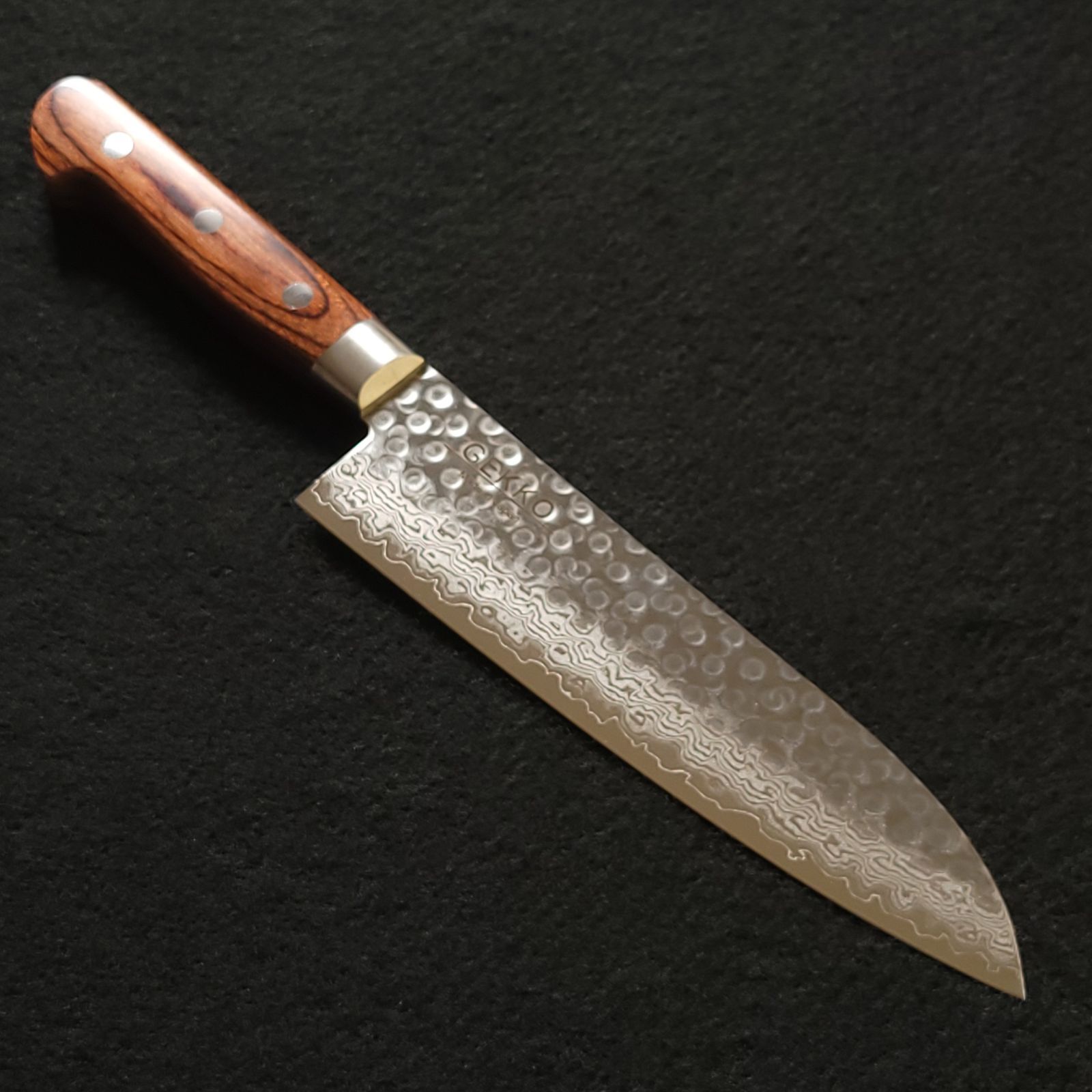 VG10 ダマスカス 三徳包丁185mm 茶柄 G1706E 月光作 - メルカリ