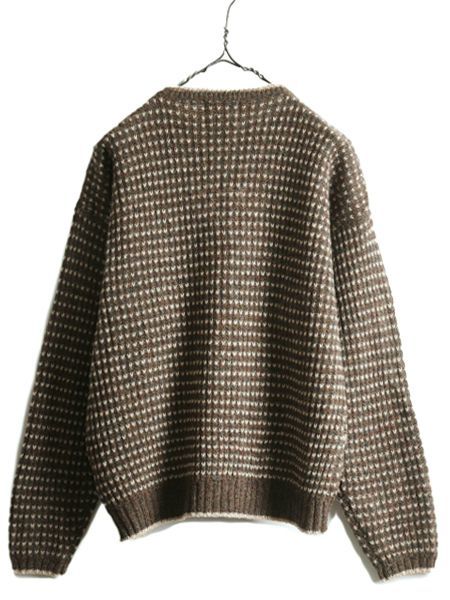 WOOLRICH - 90s ウールリッチ バーズアイ ウール ニット カーディガン レディース M 90年代 オールド Woolrich セーター ハンドフレーム 前開き 丸首 WOOLRICH - 90s ウールリッチ バーズアイ ウール ニット