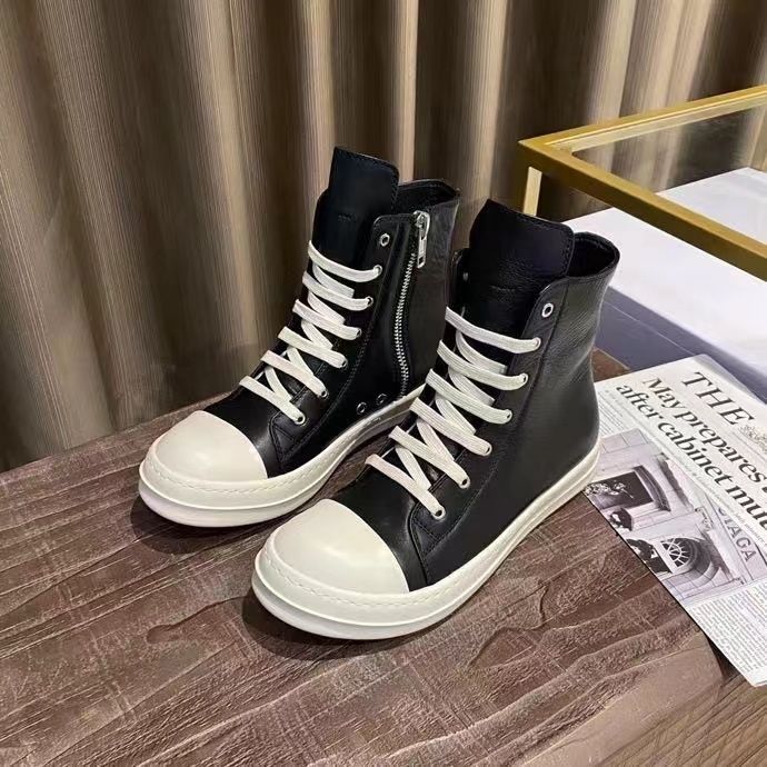 リックオーウエンス Rick Owens ラモーンズ ブラック 牛革 ハイカット スニーカー