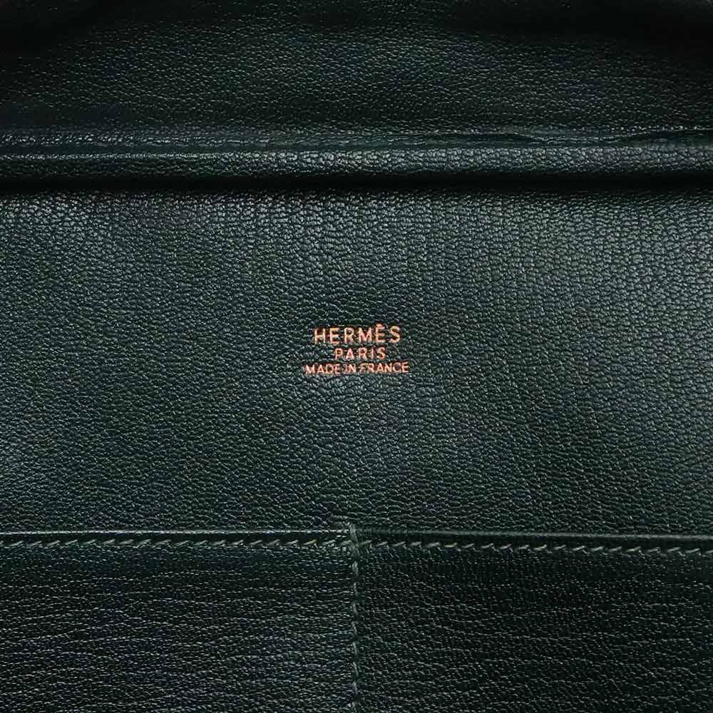 エルメス プリュム 32 ハンドバッグ トゴ レザー ヴェールフォンセ ダークグリーン 緑 ゴールド金具 □G刻印 HERMES（美品） - メルカリ