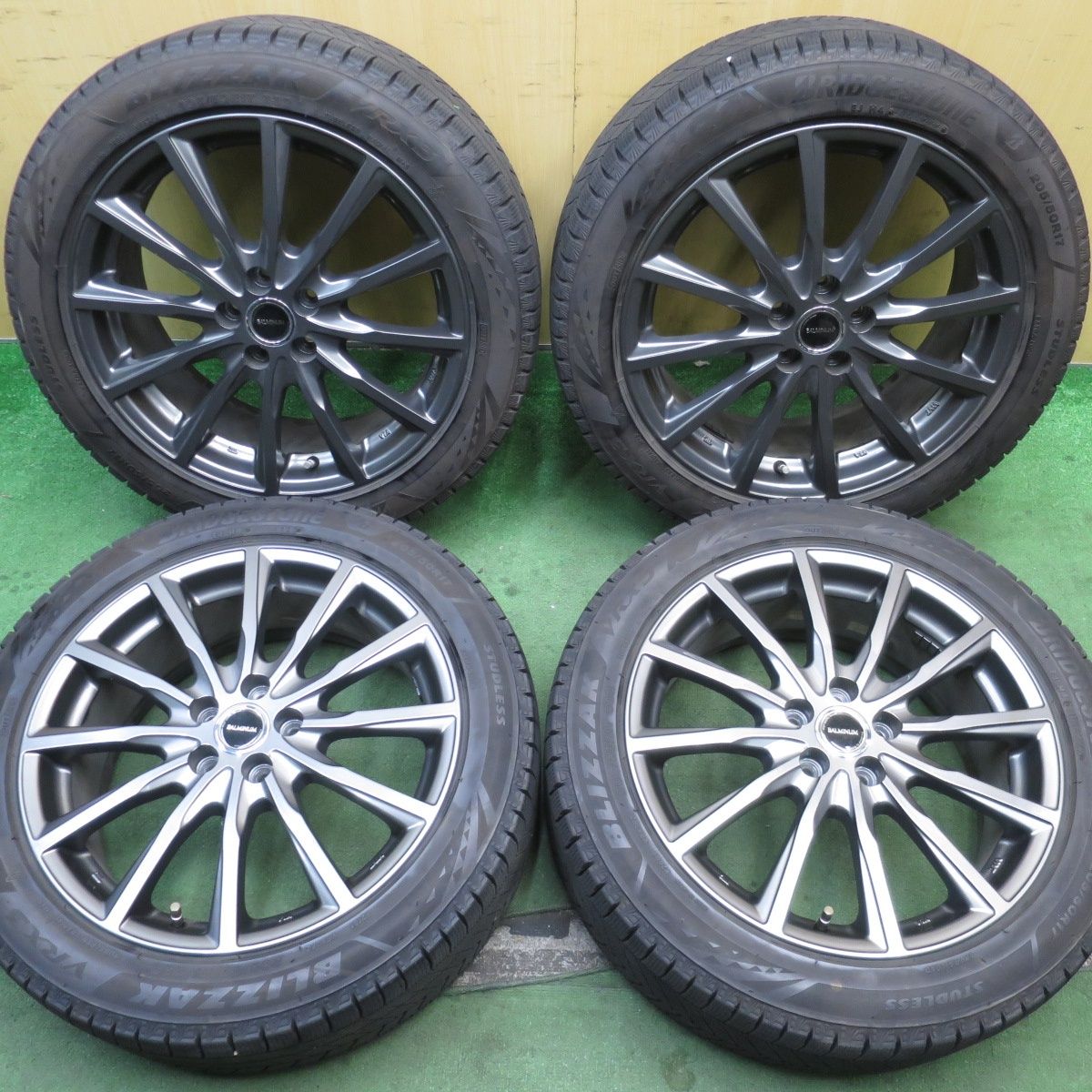 バリ溝 22年 キレイ 9.5分 インプレッサ 等 205 50R17 スタッドレス ブリヂストン ブリザック VRX3 BALMINUM バルミナ 17インチ PCD100 5H 5091902NJス