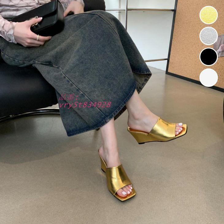 サンダル ウェッジソール 厚底 スクエアトゥ キレイめ 脚長効果 美脚 宅込 vry5t834928