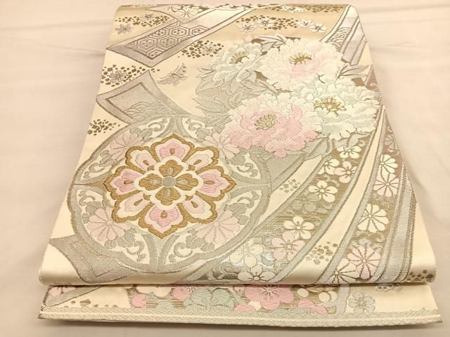 ミント♥️西陣六通袋帯　「正倉院　蝶」　　振り袖　訪問着　付け下げにどうぞ 楽天市場】正倉院 袋帯の通販