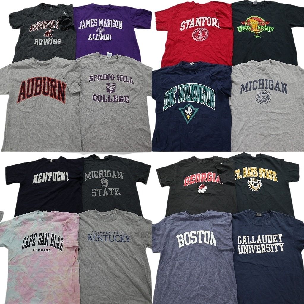 古着卸 カレッジ風 半袖Tシャツ 16枚セット メンズ M ケンタッキー大学 ワシントン大学 ミシガン大学 古着 NA2658
