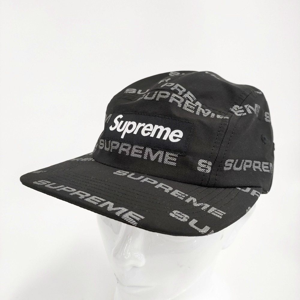 Supreme Reflective Jacquard Camp Cap 帽子 ロゴ キャップ 24AW ブラック メンズ シュプリーム 5-0916G♪