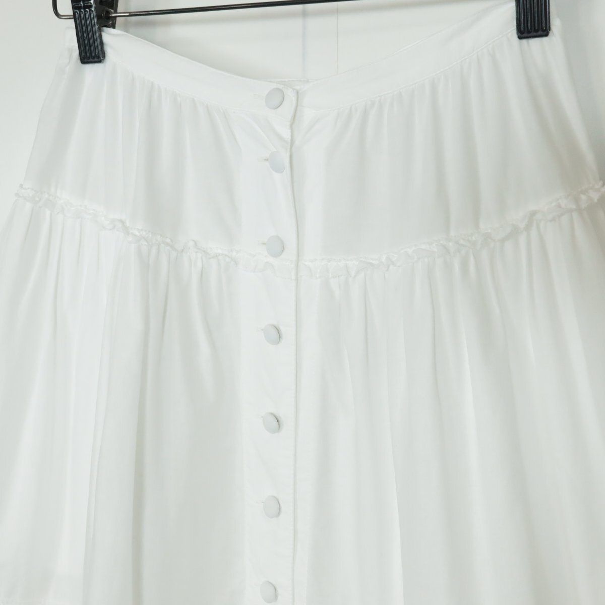 か*様 ピンクハウス ティアードスカート 2段被せ ピンタック ピコフリル 白 白裾段々スカート - ピンクハウス通販｜リサイクルブティックClub CANDY