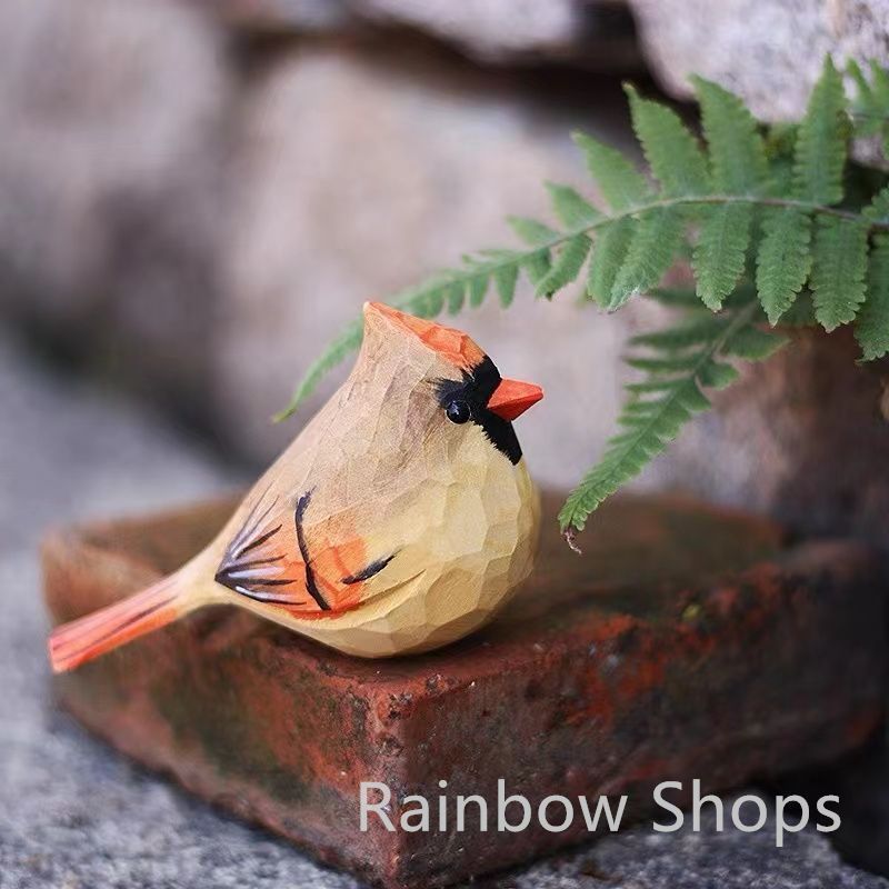 2個入り】鳥の彫刻 置き物 置物 鳥 天然木 彫刻 鳥のアジアン