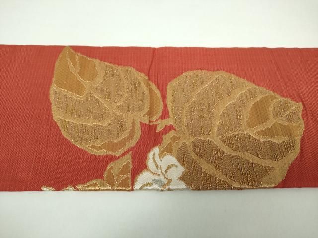 平和屋着物＊夏物 西陣 川島織物 九寸名古屋帯 枝花文 金