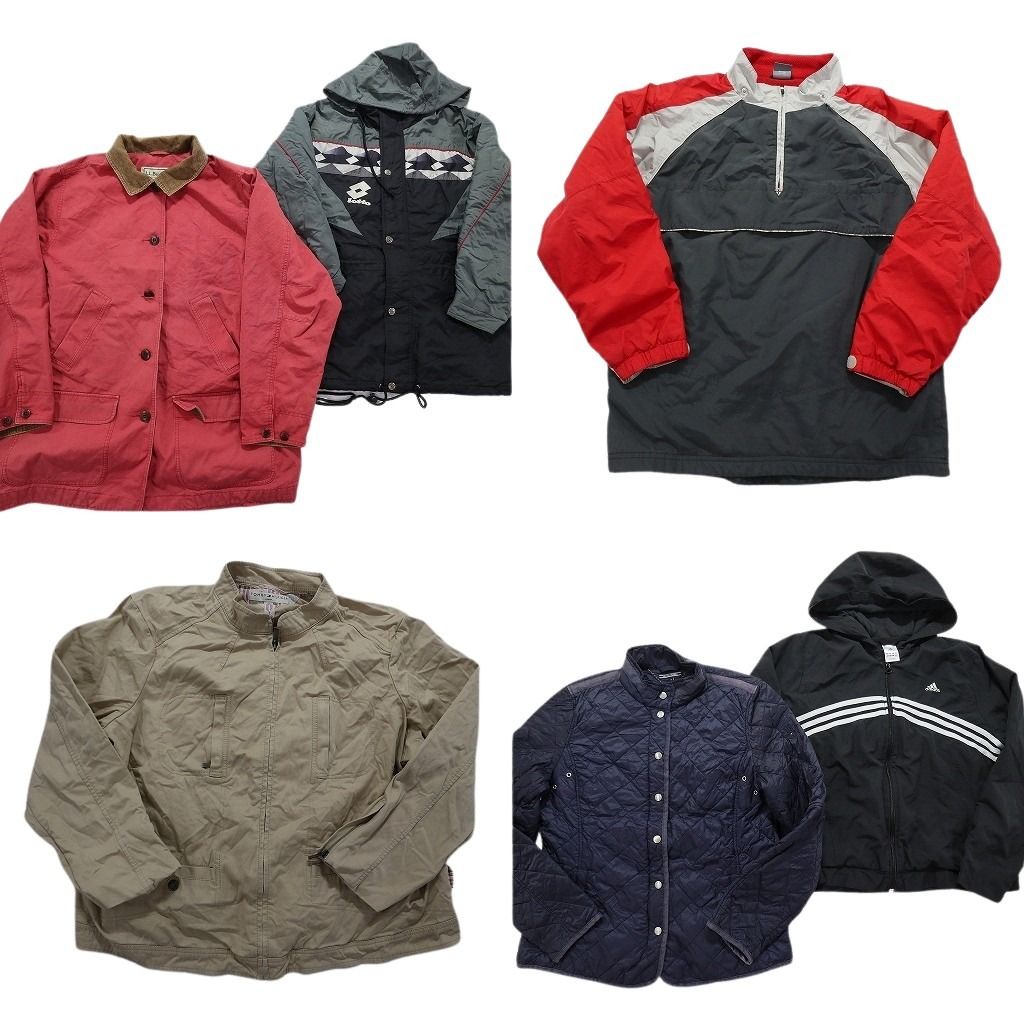 古着卸 まとめ売り ブランドMIX ジャケットMIX 6枚セット レディース XL |2XL アディダス ナイキ エルエルビーン 古着 NC0313