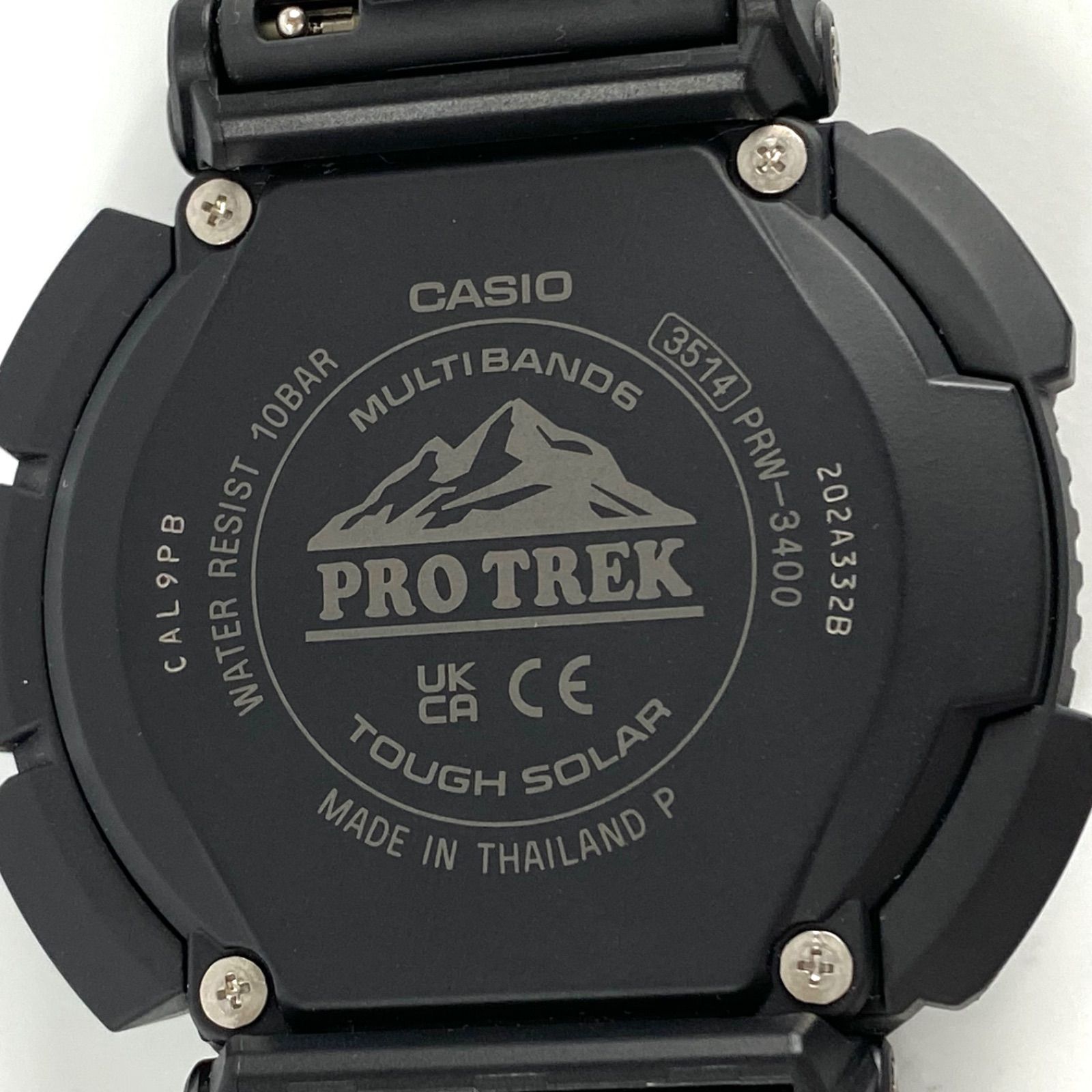 【美品】カシオ　プロトレック　クライマーライン　PRW-3400-1JF　ソーラー　デジタル　黒　ラバーベルト