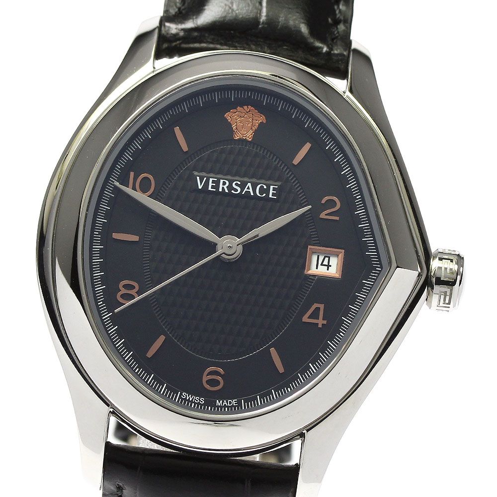 ヴェルサーチ VERSACE 20Q Vマスター デイト クォーツ メンズ極美品 