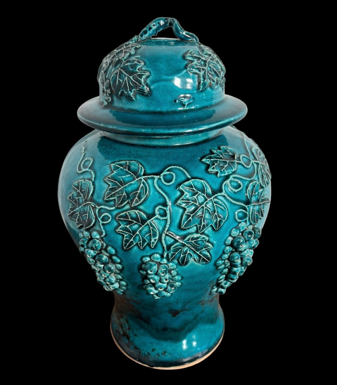 美品 大倉陶園 壺型花瓶 28cm 金彩葡萄 瑠璃金蝕ぶどう フラワー