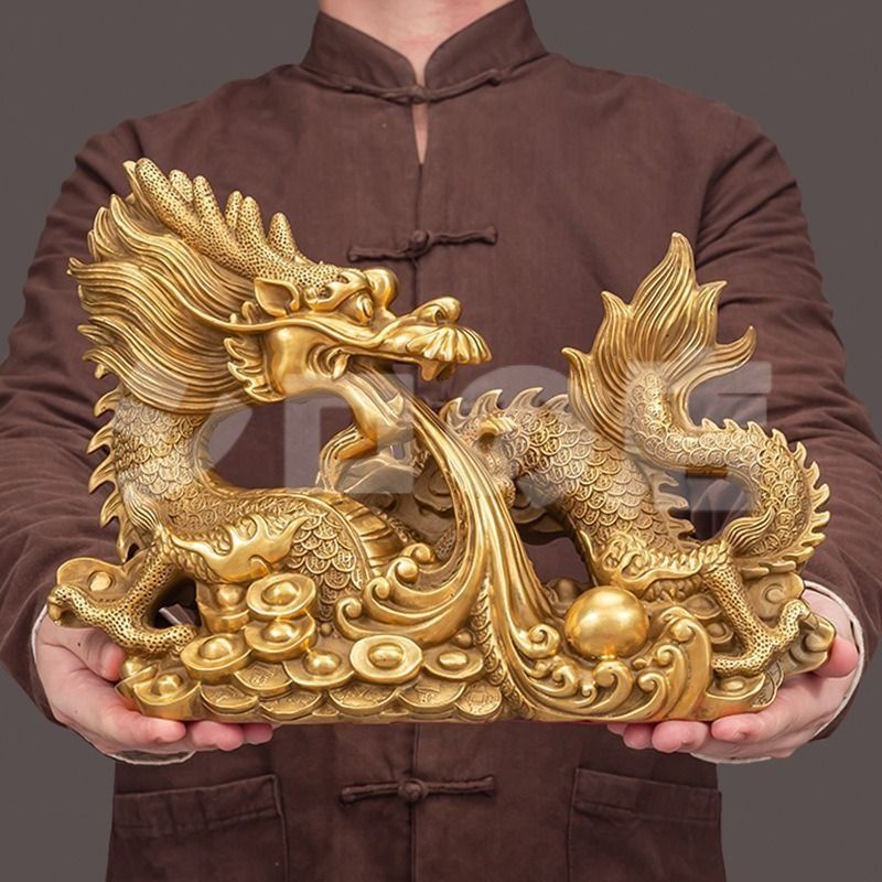龍 ドラゴン 竜 金 黄金 ゴールド 置物 オブジェ 金龍 風水 開運 縁起 干支 中国 玄関 寝室 方角 金 強力 スピリチュアル 強運 店舗 金運 仕事運 健康運 伝統的 高品質 気高い