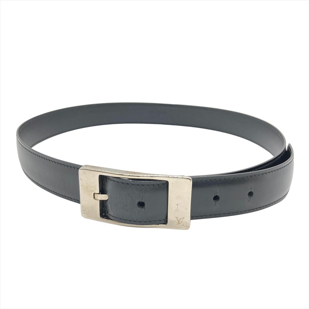 ルイヴィトン LOUIS VUITTON サンチュールミラージュ ベルト レザー 98cm M9831 ブラック シルバー金具 CA1122 ユニセックス