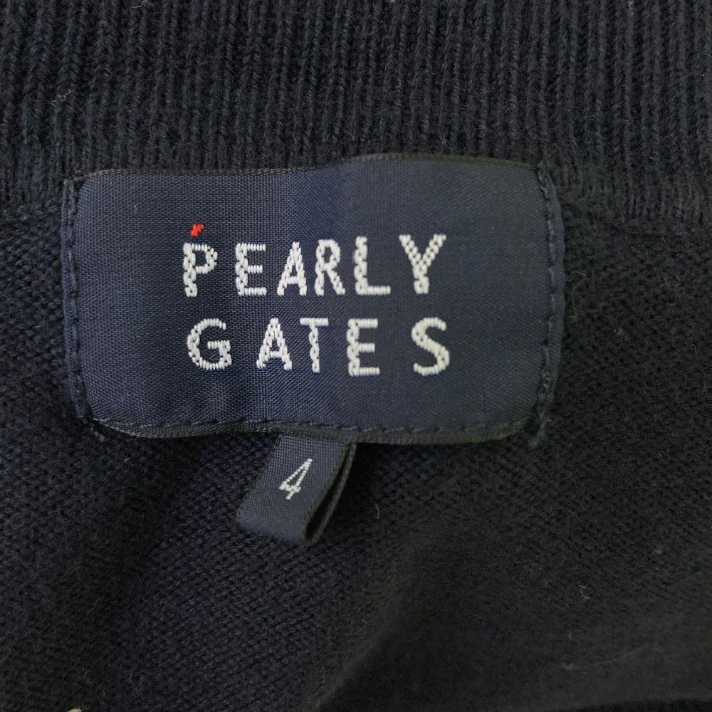 サイズ：4 PEARLY GATES パーリーゲイツ  タートルネック 長袖ニットセーター  ネイビー系 [240101467946] ゴルフウェア メンズ ストスト PEARLY GATES パーリーゲイツ タートルネック 長袖ニット
