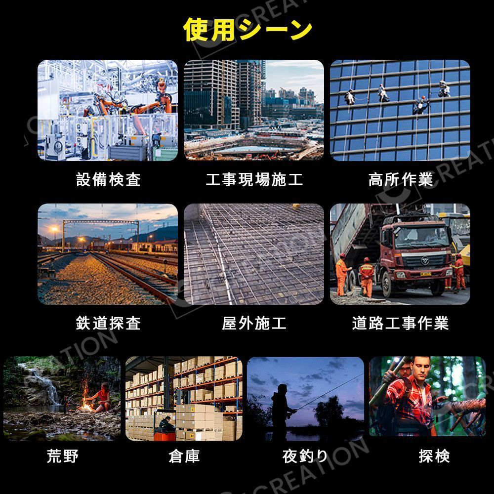 ヘルメット LEDヘッドライト付き