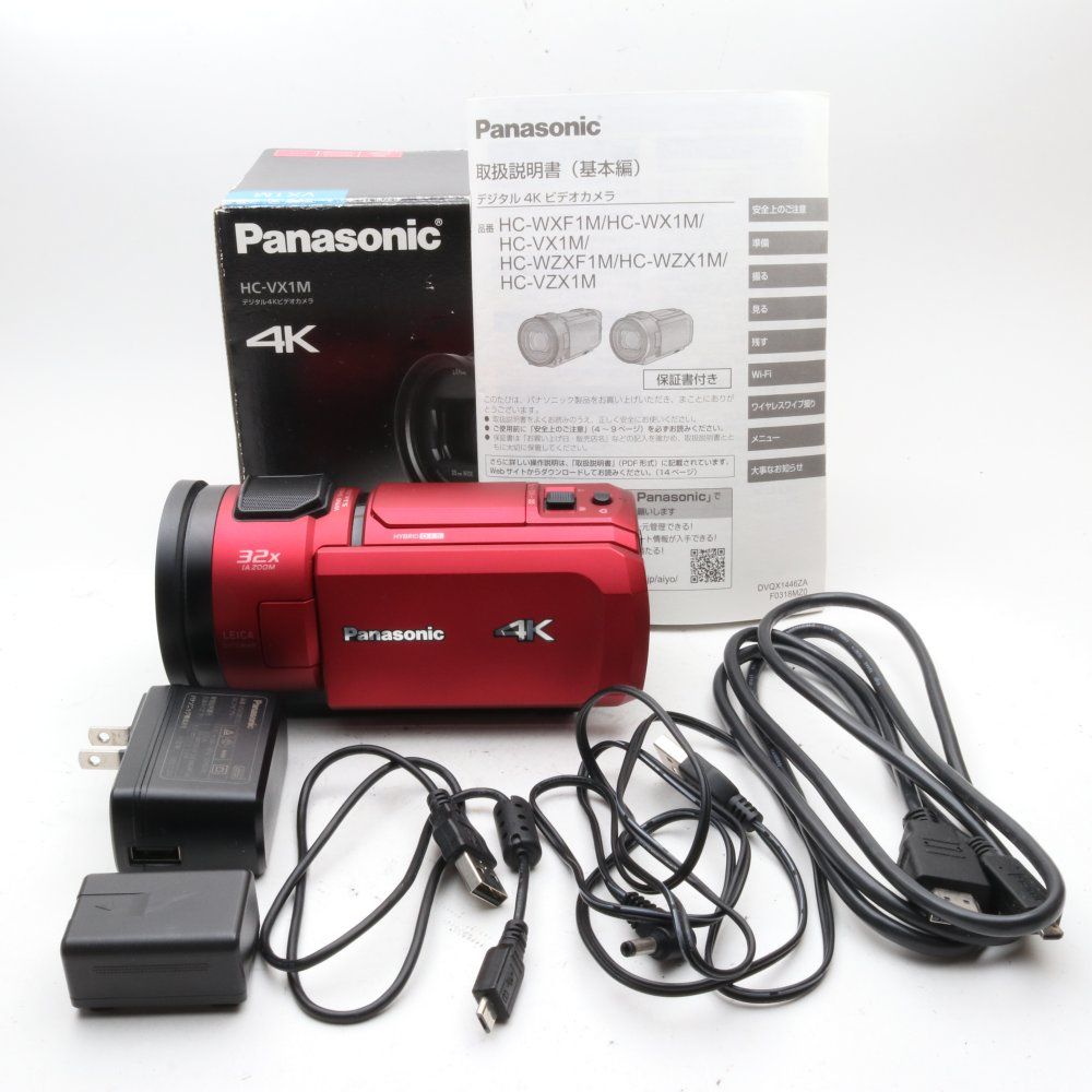 パナソニック 4K ビデオカメラ VX1M 64GB あとから補正 レッド HC-VX1M-R