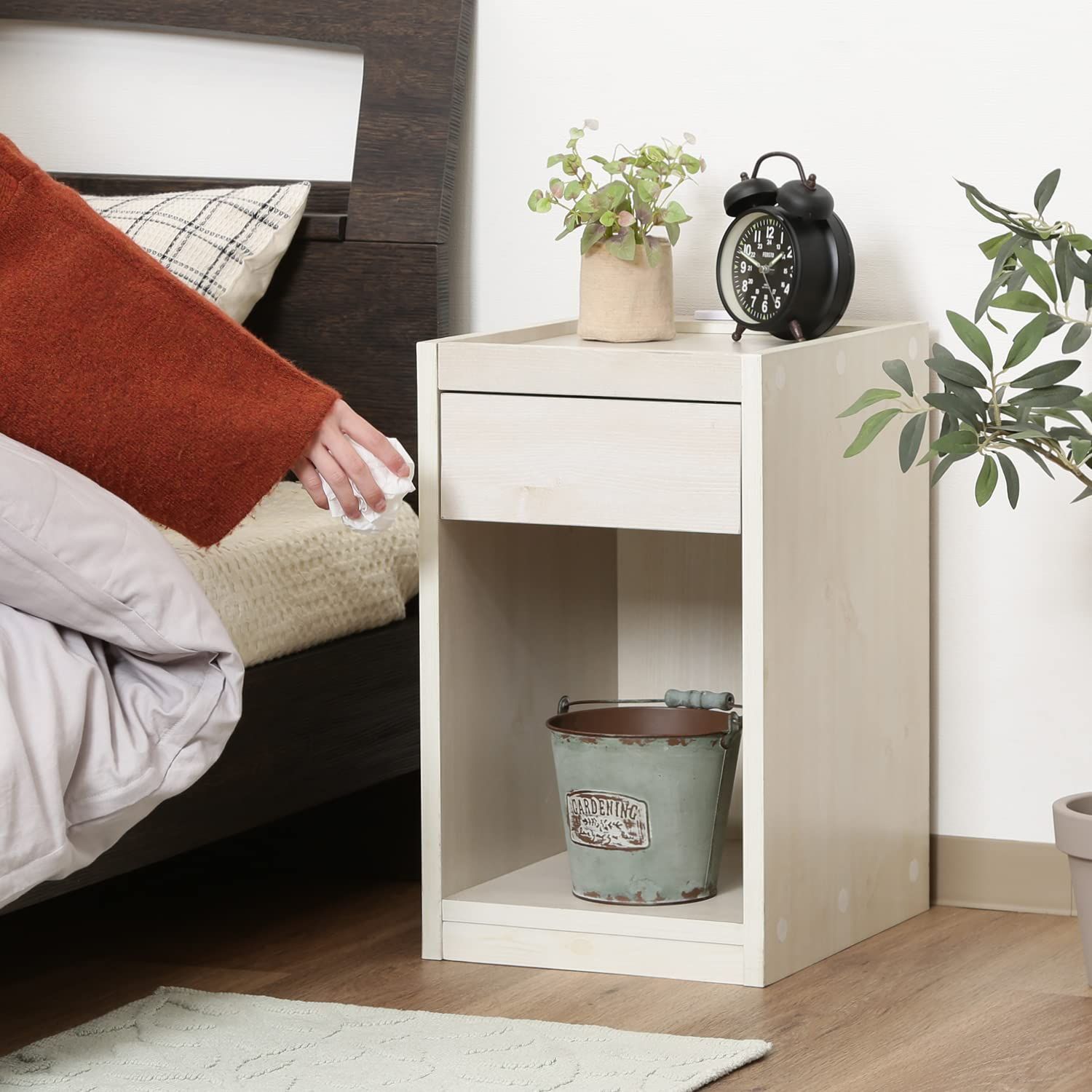 在庫処分』 A4対応 収納棚 引き出し 2口コンセント付き ホワイト 幅30