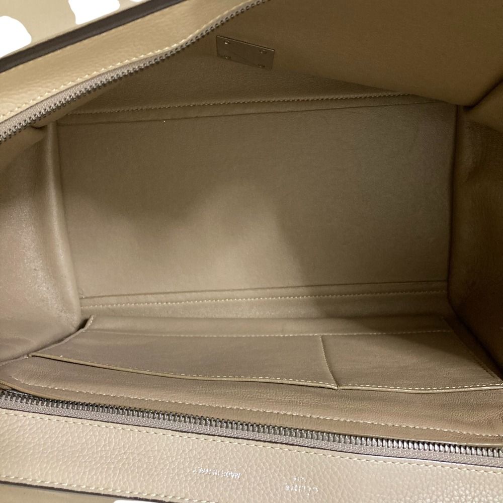 【美品】CELINE セリーヌ トラペーズ2way ハンドバッグ ベージュ青 良品 CELINE セリーヌ トラペーズ ミディアム 2WAY ハンドバッグ