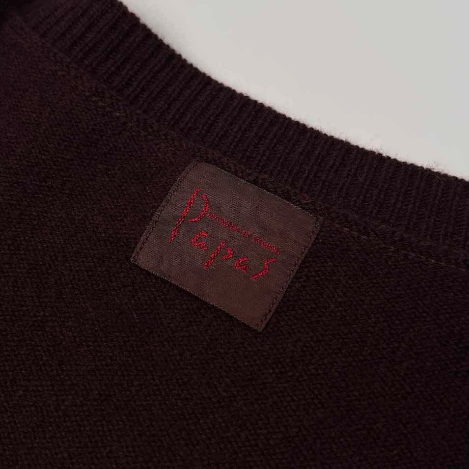 90s Papas パパス ロゴ 刺繍 ウール ボタン ベスト ブラウン M 2025年最新】パパス ベストの人気アイテム - メルカリ